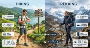 hiking Trekking principales différences