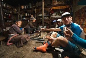 dans la cuisine au lodge